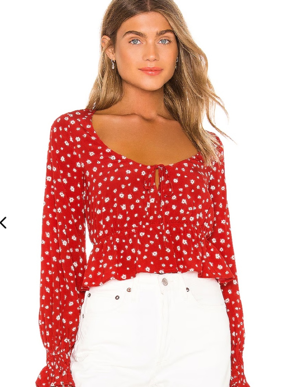 Josephine Top in Red Lola Floral- Revolve